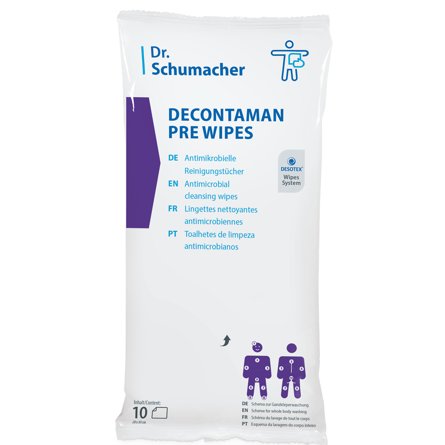 Dr. Schumacher DECONTAMAN PRE WIPES 10 Tücher